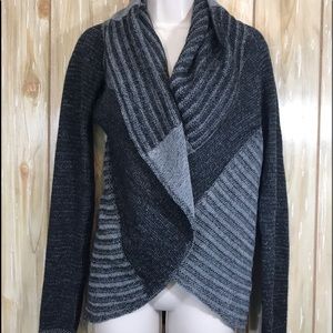 Maurices Large Gray Open Front Draped Cardigan